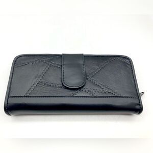 Jobar Lambskin Black Patch Multifunctional Wallet/Clutch Like New